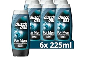 ‎DUSCHDAS Duschdas Duschgel For Men Duschbad mit Fresh-Energy-Duftformel sorgt für eine erfrischende Dusche 6 x 225 ml