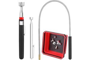 HZHSSG 4 PCS Herramienta Magnética Extensible de Recogida con Bandeja Magnética Varilla Magnética Telescópica Flexible, Elevador Magnético Pinza de Varilla para Recoger Piezas Automóvil Objetos Metálico