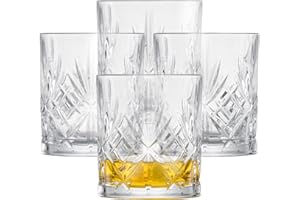 SCHOTT ZWIESEL Verres à whisky Show (set de 4), gracieux tumbler pour whisky avec relief, verres en cristal lavables au lave-vaisselle (art. n° 121877)
