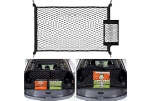 TIENDIFY Red Maletero de Coche Tamaño 90 x 60 se extiende hasta 160 x 110 cms + Bolsa elástica Almacenamiento Productos pequeños Red Maletero con 4 Ganchos Coche Caravana y SUV