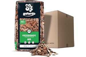 GALAMIO Pine Bark Pine Mulch Bark Mulch Bark Mulch Garden Decor Pinus Sylvestris Natural Forest Pine Medium 10-40 mm 60 L Bag / 1 Box Paligo