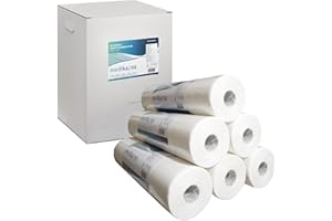 MEDIKA69 Draps d'examen gauffre point à point pure ouate 2x17.5g/m² - Carton de 9 rouleaux - 2 plis - 121 formats 50x37cm - DRP-MDK9001- Certifié France Medical Industrie