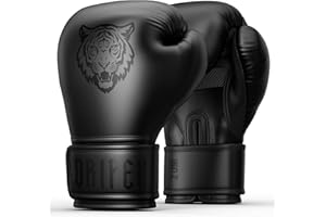 Dripex Gants de Boxe, Gants d'Entraînement de Boxe Cuir, Boxing Gloves Muay Thai Kickboxing MMA, Gants pour Sac de Frappe, pour Hommes Femmes Adulte Jeunes(8 10 12 14 16 oz)
