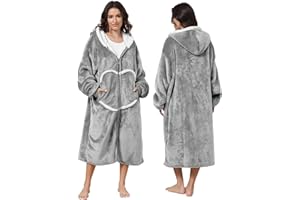 ‎FEELJAM FEELJAM Decke mit Ärmeln und Kapuze, Kuscheldecke Hoodiedecken mit Reißverschluss und Taschen