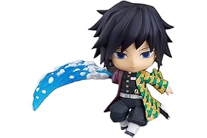 Puruuige Figurine Clayman de Ghost Slayer Q Version Figure Clayman, figurine Tomioka Giyuu de 10,2 cm, figurine mobile en PVC avec visage interchangeable