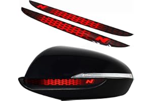 Finest Folia Pegatinas de espejo con diseño de rayas decorativas para espejo retrovisor, impresión digital, panal de abeja (rojo neón (DS013))