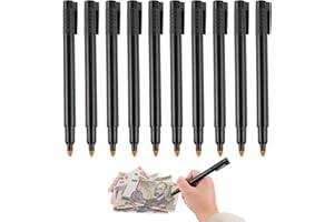 MIYUANGKJ 10 Detector billetes falsos, Rotulador billetes falsos, Unidades Detector Billetes falsos, Quicktester, Bolígrafo detector de billetes, Bolígrafo para comprobar falso para euro, dólar, libras, etc.
