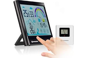Bresser 7007402 pekskärm väderstation trådlös termo-/hygrometer med ventilationsrekommendation