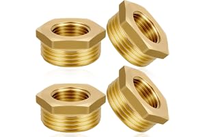 Flintronic 4 stycken mässing reducerare 1/2 till 1/4 tum, Ø 20 mm yttre gänga till Ø 15 mm invändig gänga, AG/IG minskning me