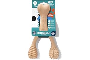 BetterBone - Juguete para Perros para Masticar - Large Soft Beef - Hueso masticable para Perros sin Nailon ni OGM a Base de celulosa, Juguete masticable Suave con Delicioso Sabor a Carne de Vacuno -