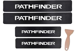CWWHY 4 Piezas Protector De Umbral De Puerta De Coche Para Nis-san Pathfinder,Fibra de Carbono Guardia De Entrada De Puerta De Coche Placas De Umbral AutomáTico Resistente A Rayones