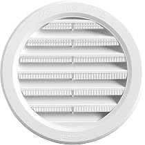 La Ventilazione Rundes Lüftungsgitter Aus Kunststoff – Weiß, Ø 97 Mm Innen, 120 Mm Außen
