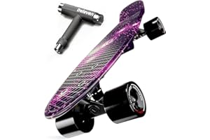 D DELEVEN Deleven Skateboard mit Skate Tool, ABEC-9 Lagern und 78PU Rädern - The Universe Collection - Für Kinder, Erwachsene, Anfänger - 56 cm