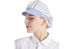 Nanxson 3 Piezas Gorro de Chef para Cocina, Gorro de Chef, Servicio de Alimentos, Redes para el Cabello para Mujeres CF9062