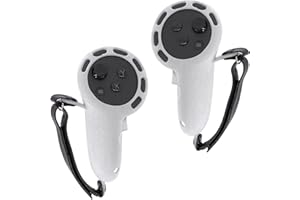 AODELAN VR Touch Controller Grips Cover for Meta/Oculus Quest 3 Accessories, Silicone Non-Slip Handle Cover with Adjustable Knuckle Strap Fits Small and Medium Hands (White)