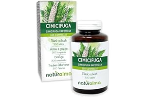 Actée à grappe (Cimicifuga racemosa ou Actaea racemosa) rhizomes Naturalma - 150 g - 300 comprimés - Complément alimentaire - Naturel et Végétalien