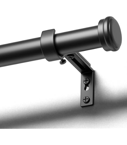 Asta Per Tende Regolabile Augosta, Nero Opaco, Diametro 2,5 Cm - Da 122 A 213 Cm (Estensibile A 228 Cm), Metallica Resistente Con Terminali Semplici