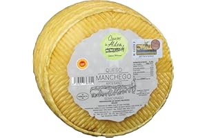 QUESOS LA ALDEA CALIDAD ARTESANAL QUESOS LA ALDEA | Queso Artesano Manchego de Oveja Semicurado | D. O. La Mancha | Queso de 1 kg | Kits y Packs de Quesos | Cajas Degustación y Gourmet | Disponible: Entero, en Cuartos o Mitades