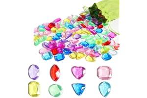 Cevikno 150 Piezas de Piedras Preciosas para niños,Gemas de Buceo,Búsqueda del Tesoro Pirata, Cristales para Fiestas, jarrones, Manualidades, decoración, Tesoro