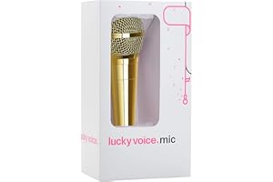 Lucky Voice Karaoke Microphone for Adults & Kids - Gold - Portable Handheld Mic for Karaoke Machines, PA Systems, Speaker Amps - 5m Long Cable
