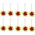 12Seasons Flower Maang tikka Jewellery Set for Wedding | Baby shower | Haldi | Mehandi | Party in colour for Girls and Women(Combo of 10)