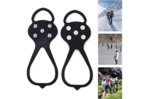 ERISAMO Universal Non-Slip Gripper Spikes,Ice Cleats Crampons with 5 Anti Slip Studs Non-Slip Ice Grips Traction Grippers,Suitable for All Type of Shoes,Hiking on Ice Snow Ground Women Men