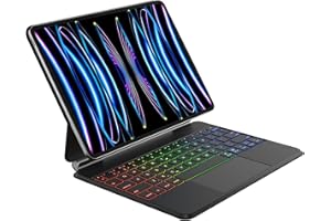 iflip Keyboard Case for iPad Pro 2022 11-inch Air 5th Gen 10.9-inch Keyboard Trackpad Magnetic 7 Color Backlit Magic Type Keyboard for iPad Pro 11 4th/3rd/2nd/1st Gen, Air 4, QWERTY Black
