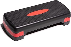 ‎PRISP PRISP Höhenverstellbarer Stepper mit 2 Stufen (10/15 cm), 68 x 28 cm Steppbrett für Aerobic und Fitness-Workouts, kompaktes Trainingsgerät für Zuhause, Step Brett