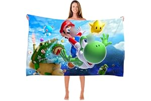 Bonamana Badetuch Mario 3D Strandtuch für Kinder, Pooltuch Kinder Badetücher Ultraweich Saugfähig Haltbarkeit Strand Gesichts