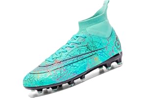 AMLCWZ Men's Football Shoes Artificial Turf Children's Professional high top Football Shoes Boys' Football Playing Shoes Outdoor Sports Training Shoes Indoor Football Shoes Spikes Shoes