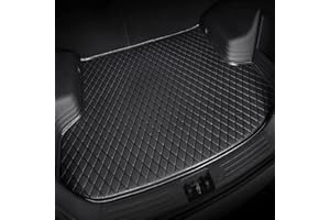 RUFD Leather Car Rear Boot Mats for Audi Q5 (FY) 2017 2018 2019 2020, Anti-Scratch Cargo Tray Liners Carpets Trunk Protector Pad Interior Accessories,A Black