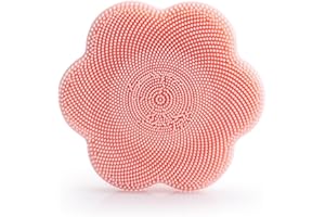 AYVRUOP Brosse de bain en silicone, brosse de massage douce pour le corps, en forme de fleur avec ventouse en silicone, brosse de nettoyage