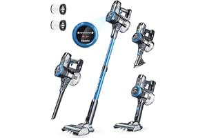 FABULETTA Cordless Vacuum Cleaner for Home, Max 50 Min Runtime Detachable Battery, 6 in 1 Lightweight Stick Vacuum with Brushless Motor, for Pet Hair and Hard Floor (Blue)