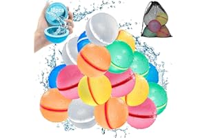 CHAWONER Wasserbomben Wiederverwendbar, 18 Stück Magnetische Wasserballons Selbstschließend, Schnelle Wasserbefüllung Silikon Wasserball, Wasserspielzeug Kinder Outdoor Pool Spielzeug