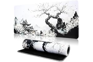 TOPWAYS Mouse Mat Mouse Pad, Large Desk Mat Gaming Mouse Pad Keyboard Mat Desk Pad Mousemat Extend Long Mouse Mat for Keyboard and Mouse 800 x 300 x 3mm (Cherry Blossom)