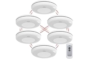 RUNIDUR Combinación Detector de Humo y CO Inalámbrico, Detector de Monóxido de Carbono en Red, Sensor Preciso con Batería de 10 Años, Botón de Prueba y Alarma Ruidosa de 85 dB, 6 Piezas