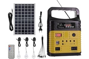 KYAOAYO Station d'alimentation portable，Générateur Solaire Portable Power Station，Peut être utilisé comme une lumière portable Radio Bluetooth MP3，pour Camping en Plein Air Pêche d'urgence Voyage Fête (jaune)