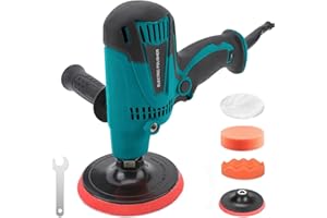 zerotop Polisher Buffer 700W Car Furniture Polishing Machines Electric Polisher Kit Rotary Car Polishers and Buffers Machines with 600-3700 RPM, 6 Variable Speed, 125mm Base for Auto Sanding Polishing
