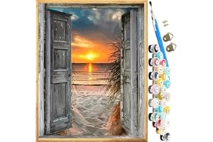 JanFebMar Dipingere con i Numeri, Kit Pittura Fai-Da-Te con 24 Colori Acrilici e 3 Pennelli per Adulti e Bambini, 40 x 50 cm Dipingi con i Numeri Su Tela Senza Cornice