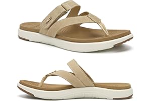 COFACE Chanclas Mujer Moda Ortopedicas Comodas Cuero Tela Elegantes Sandalias de Dedo Señora Diario Piel Verano Playa Piscina Flip Flop Ligera Abierta Chancletas Pala Antideslizante Goma Suela