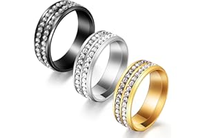 COMNICO 3 anillos de corbata para hombre, 3 unidades, accesorios para corbatas de cuello, boda, fiesta, joyería de regalo, talla única, Acero inoxidable, Acero inoxidable.