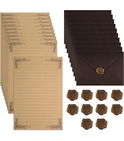 Vintage Briefpapier-Set Mit Umschlägen – 20 Blat Produktbild-Vorschau 3