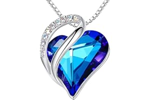 Leafael Infinito Amore Cuore Collana Argento, Pietra di nascita collana donna con cristalli curativi, Senza allergie Gioielli Regalo Donna, ciondoli per collane con scatola regalo inclusa