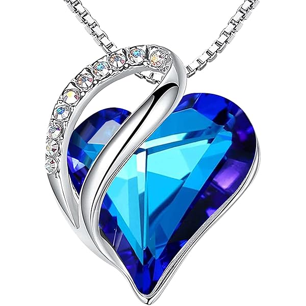 Rosa Stabilizzata Vera con Catena D'argento 925, Scatola Rose Blu Con Collana Pietre Nascita,Rosa Eterna Blu con Pietra Nascita Gioielleria, Scatola Regalo Dello Zaffiro per Natale Mamma San Valentino