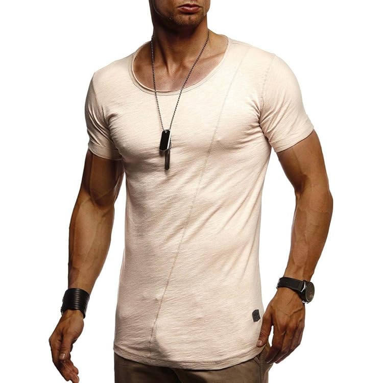 Leif Nelson Heren zomer T-shirt ronde hals slim fit katoenaandeel basic mannen doodshoofd T-shirt crew neck hoodie sweatshirt korte mouwen lang LN4395 Leif Nelson Heren zomer T-shirt ronde hals slim fit katoenaandeel basic mannen doodshoofd T-shirt crew neck hoodie sweatshirt korte mouwen lang LN4395