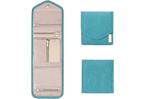 bagsmart Rollos de Joyas,Organizador Joyas de Viaje,joyero viaje para Collares, Pulseras, Pendientes, Anillos,Petite Azul