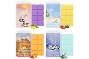 SCENTORINI Cera Perfumada, Bloques de Cera Perfumados, 4 Perfumes De Serie Healing, Wax Melt Soja Natural, Perfumada para Casa, Baño, Ambiente