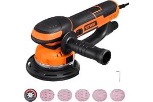 VEVOR Slumpmässig omloppsslipmaskin, 152 mm, DA- och GA dubbelverkande elektrisk excentrisk slipmaskin, 850 W, 6 variabla hastigheter, 10 sandpapper, dammtät kontakt för träslipning