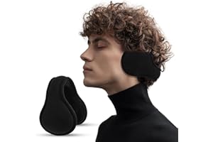 Quilax Navy Blue Behind-the-Head Ear Muffs for Winter, Adjustable Fleece Ear Muffs Women