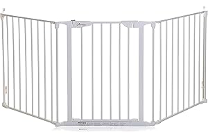 Dreambaby Newport 3-Panel Adapta Child Safety Gate - Fits Opening from 85.5-200cm wide. 74cm Tall - Swings Open from both Direction - White - Model F2022BB